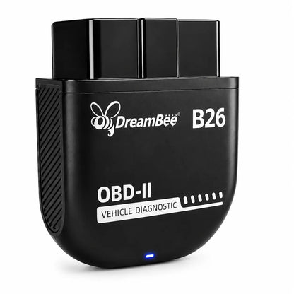 Dreambee B26 Mini Compact Handheld Wireless Bluetooth 5.1 OBD2 Scanner - 12V Gasoline Cars Plug-And-Play Car Computer Diagnostic Reader, Engine Faults Check Tool for Ios & Android, Multilanguage View, Real-Time Data, Code Read/Clear for Daily Maintenance
