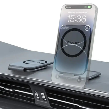 Magsafe Magnetic Car Phone Holder, 20Kg Strong Dual-Sided Auto Accessories Interior, Ultra-Thin Anti-Shake Dashboard Mount, 270°-360° Adjustable Rotation, No-View-Blocking Design, Compatible with Iphone 17 Pro Max & Most Smartphones, Car Accessories