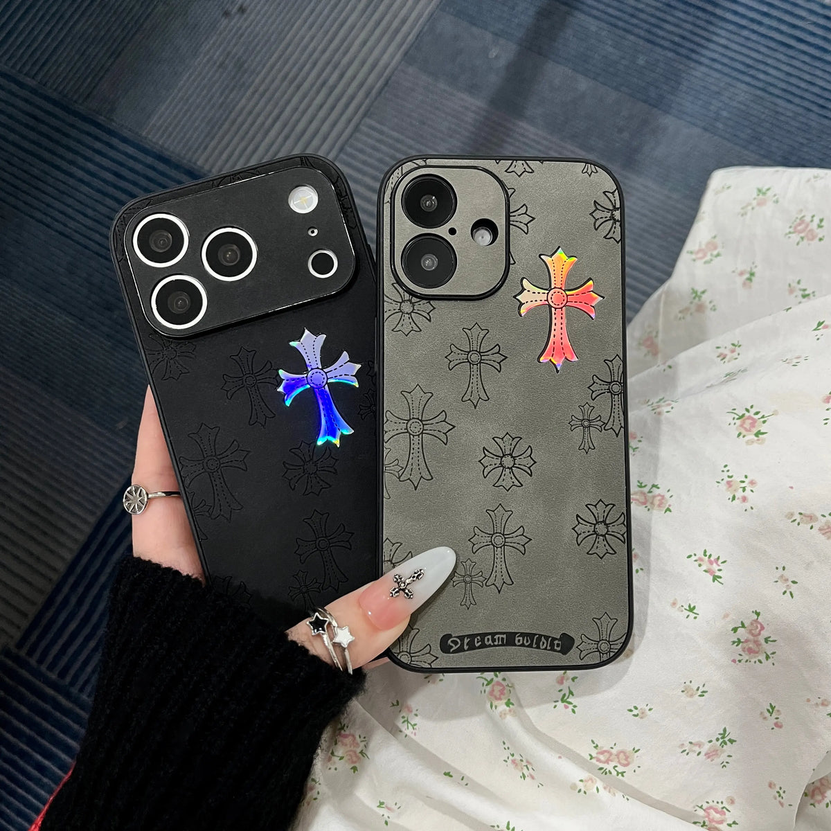 Premium Ultra-Thin PU Leather Business Case for iPhone Series - Compatible with iPhone 17/16/15/14/13 Pro Max and 16/15 Plus (6.1 In), Flexible Inner Design, Elegant Cross Logo, Black 2026 Mobile Accessory