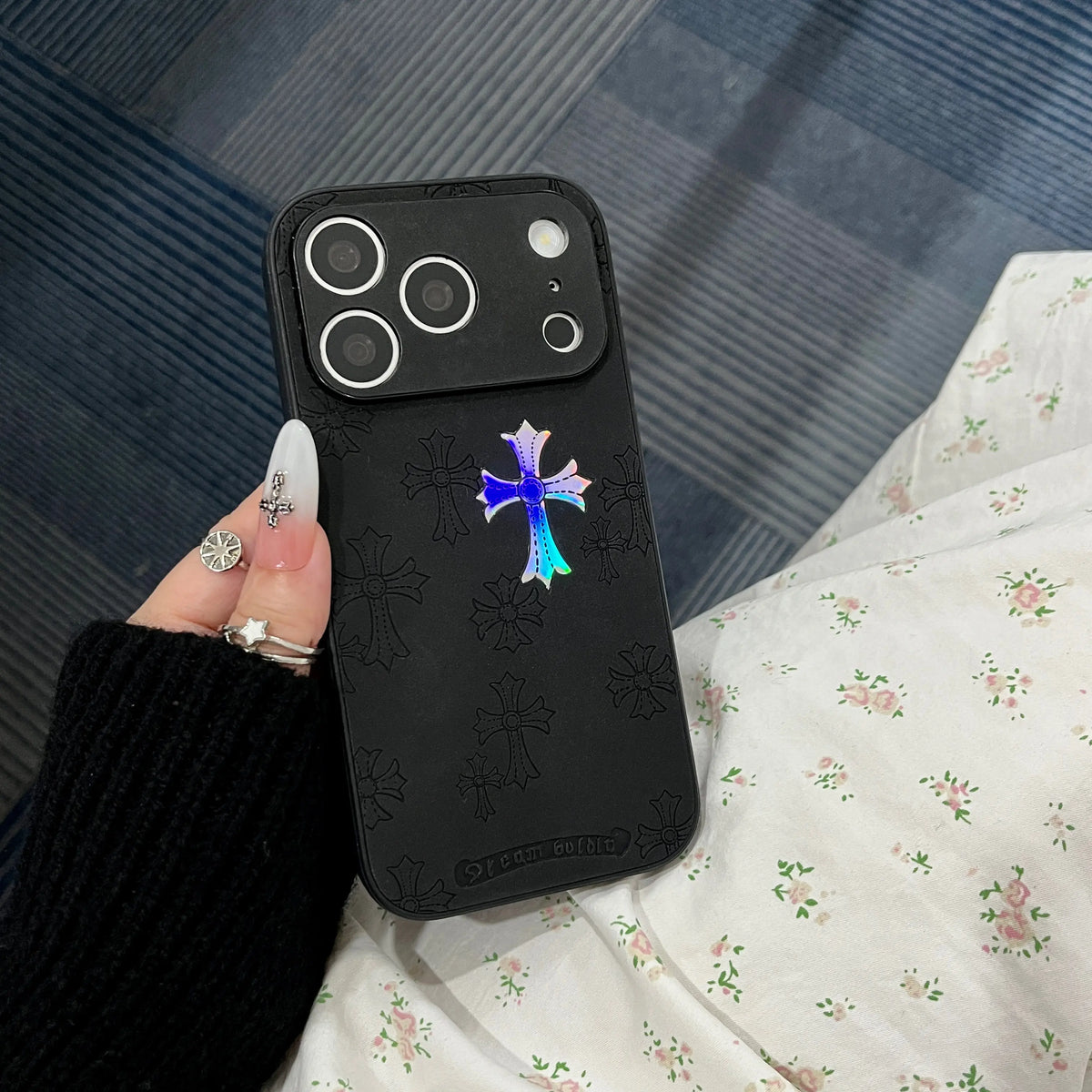 Premium Ultra-Thin PU Leather Business Case for iPhone Series - Compatible with iPhone 17/16/15/14/13 Pro Max and 16/15 Plus (6.1 In), Flexible Inner Design, Elegant Cross Logo, Black 2026 Mobile Accessory