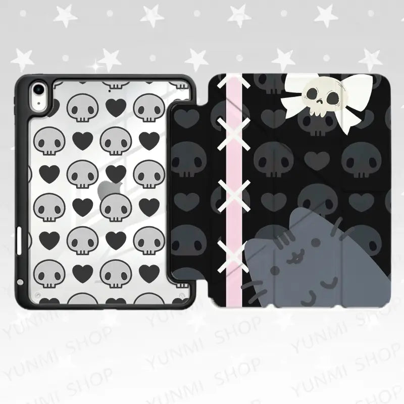 Pusheen Cute Rainbow Cat & Arcade Claw Machine Style | Colorful Star Clear Back & UFO Alien Kitten Graphic | Kawaii Pastel Dreamy Aesthetic Tablet Case Cover | for Ipad Air/Pro/Mini 10.2 10.9 11 13 Inch, Suitable for Both Men and Women, Perfect Gift