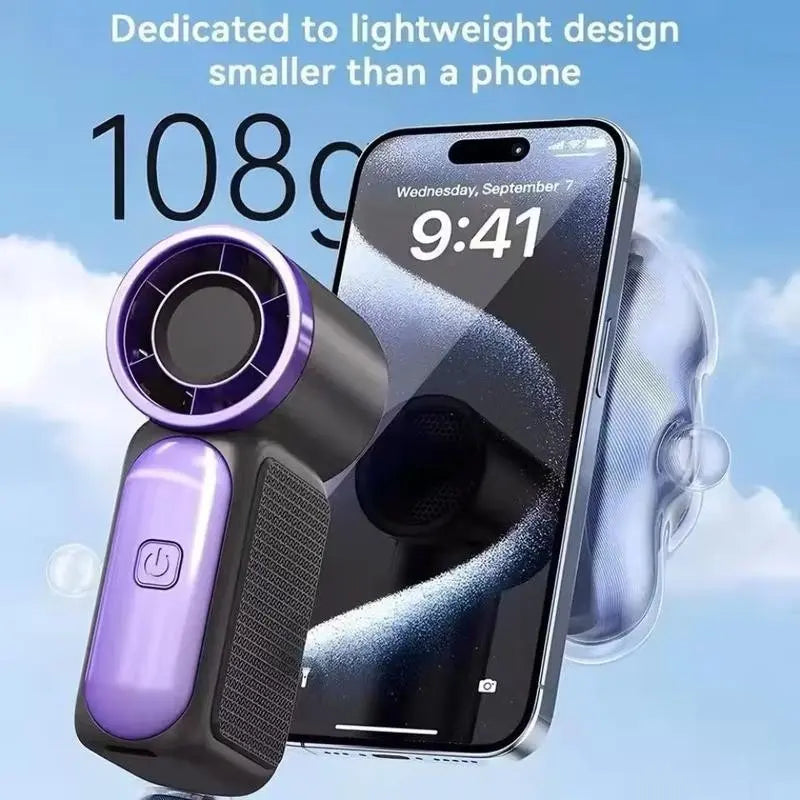 Mini Handheld Fan, Small Purse Fan for Women, Pocket Fan, Makeup Fan, High-Speed Turbo, 6-Gear Adjustable with LED Display, USB Rechargeable, Portable Fan for Travel, Outdoor, Girls Valentine'S Day Gift, Fans Handheld