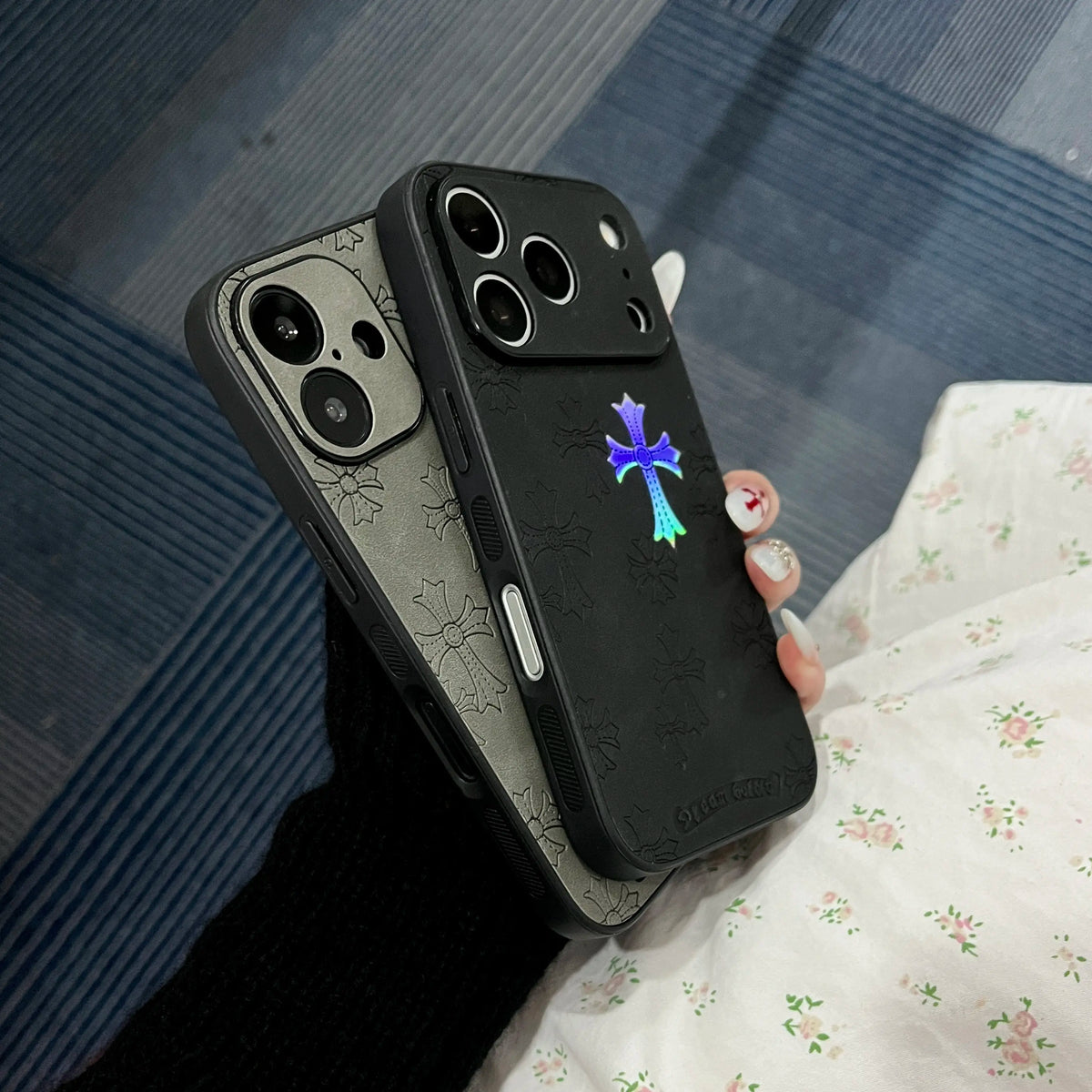 Premium Ultra-Thin PU Leather Business Case for iPhone Series - Compatible with iPhone 17/16/15/14/13 Pro Max and 16/15 Plus (6.1 In), Flexible Inner Design, Elegant Cross Logo, Black 2026 Mobile Accessory